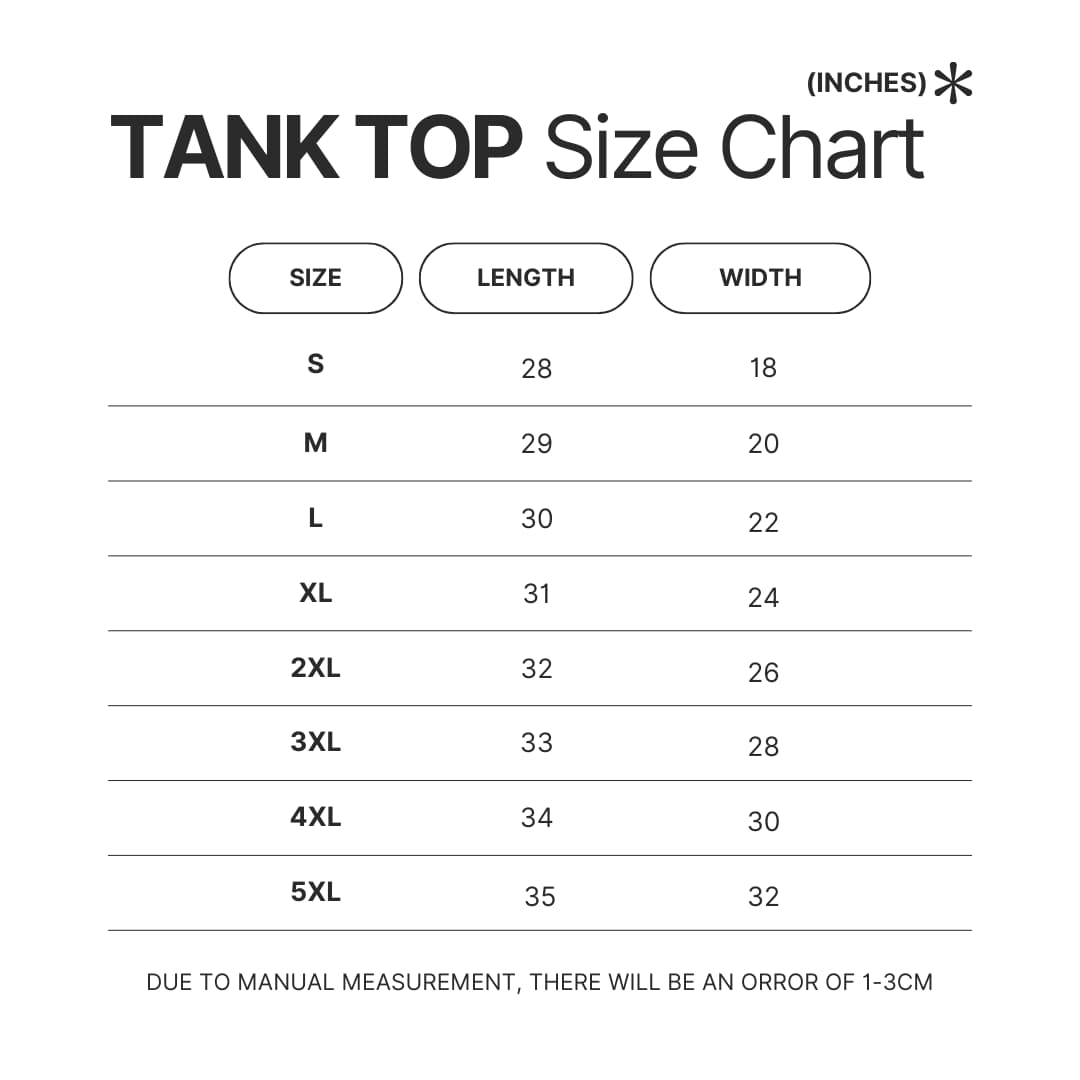 Tank Top Size Chart - The Binding Of Issac Store