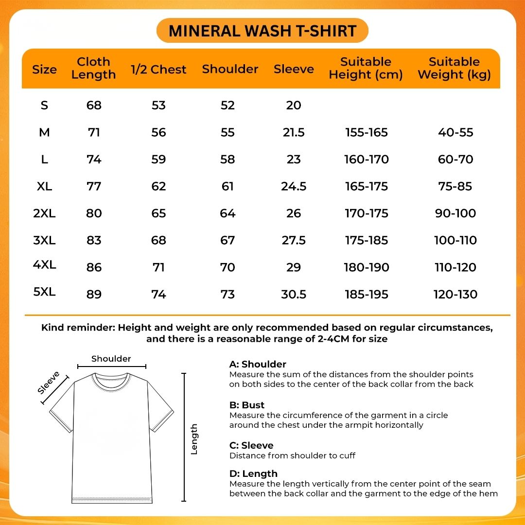 Mineral Wash T Shirt Size Chart - The Binding Of Isaac Store